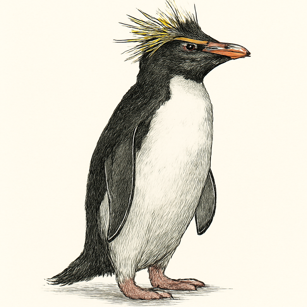 Illustrazione di Moseley's Rockhopper Penguin