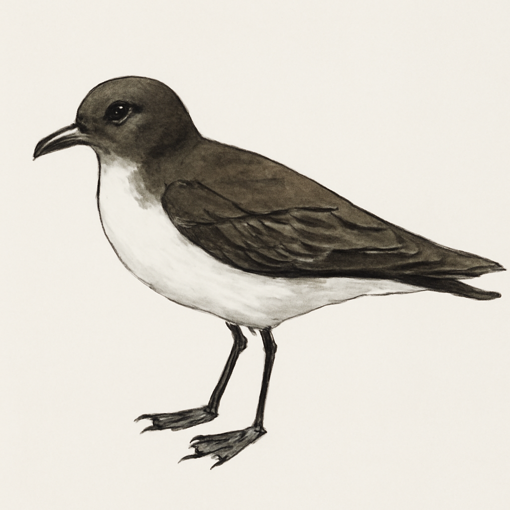 Ilustração de painho-de-barriga-branca