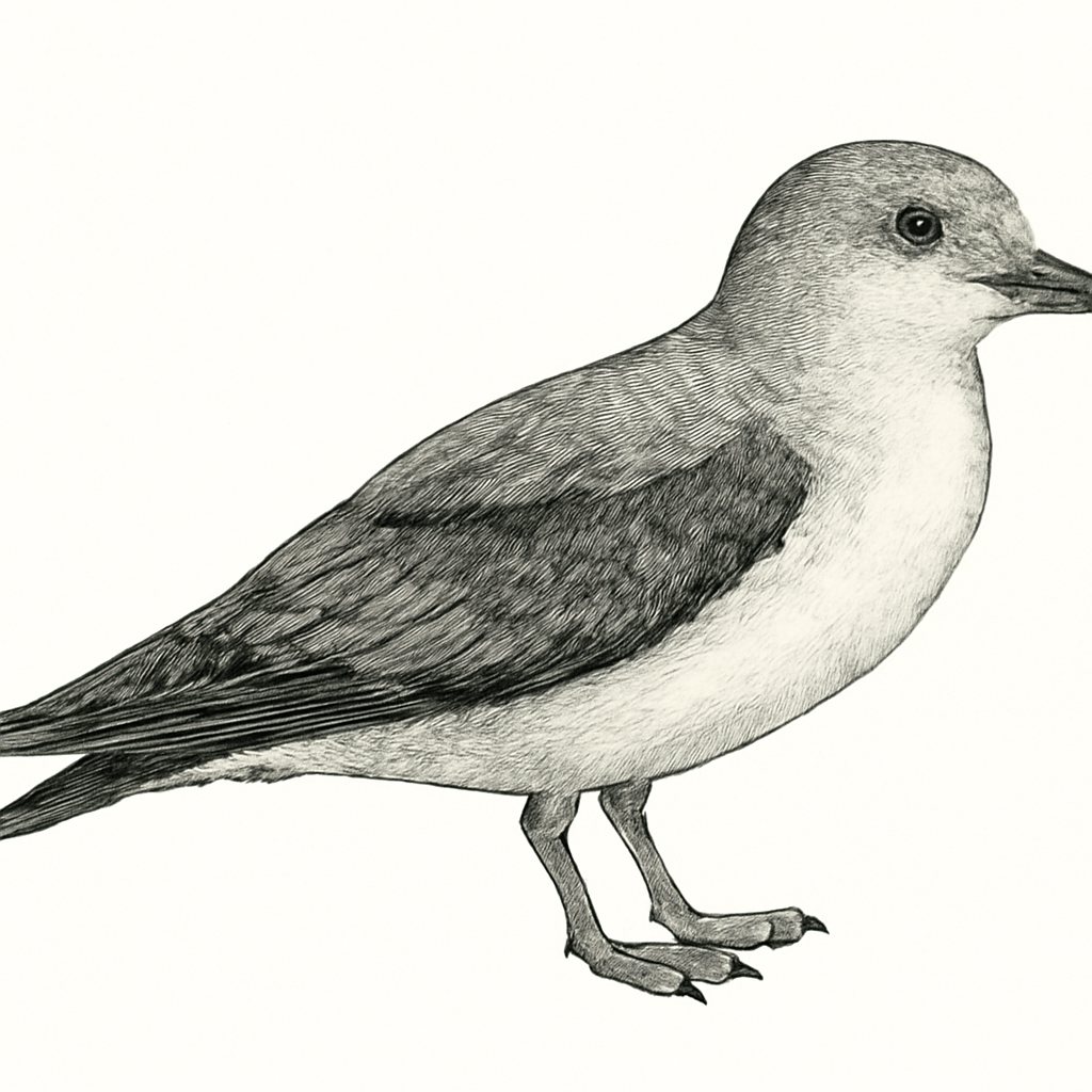 Illustration de Pétrel à poitrine blanche