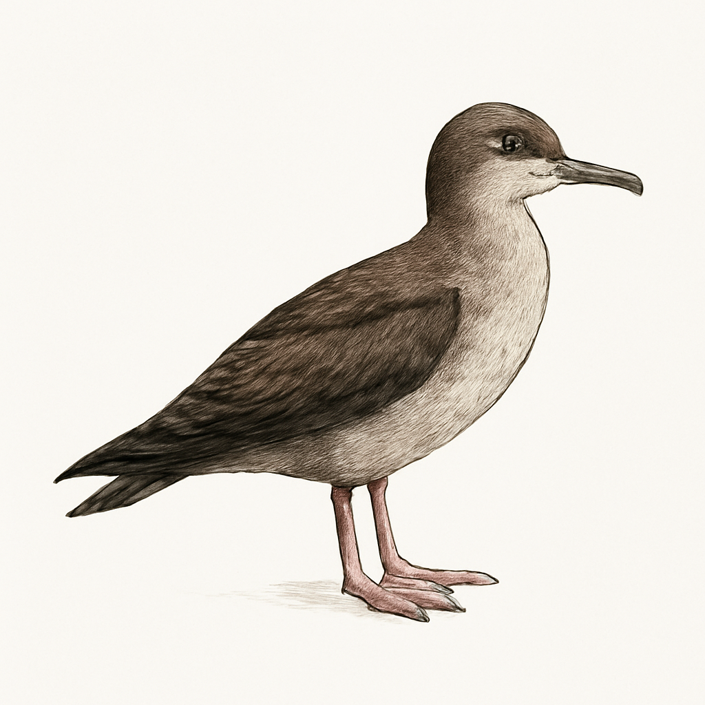 Flesh-footed Shearwater illustration