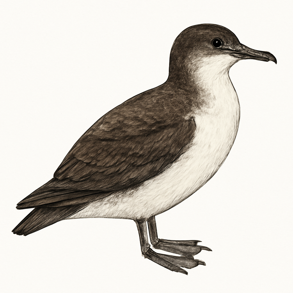 Illustration von Schwarzsteiß-Sturmtaucher