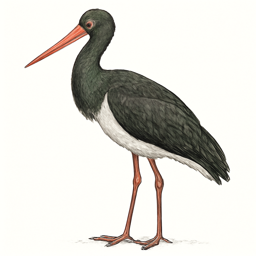 Illustrazione di Cicogna nera