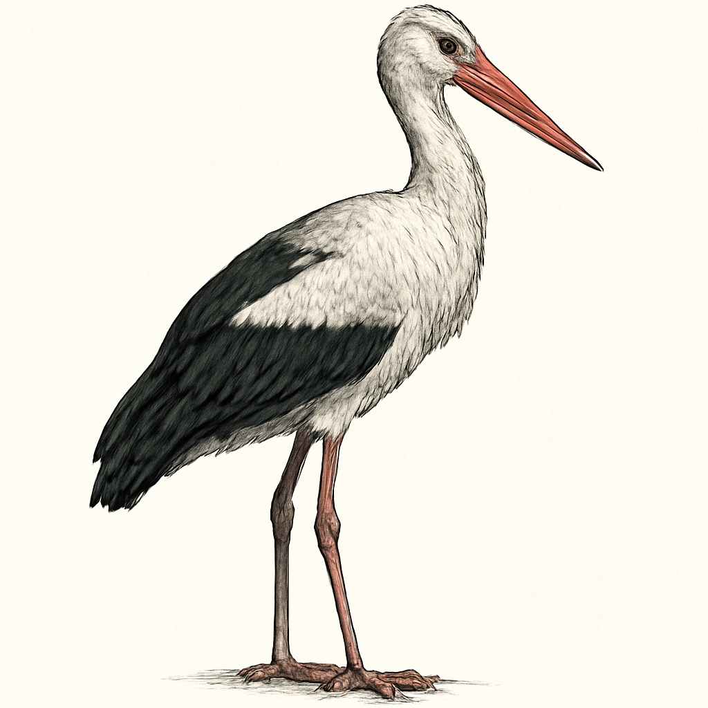 Illustration von Höckerstorch