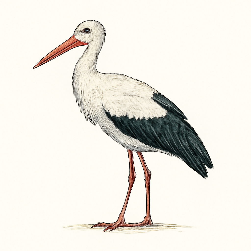 Illustrazione di Maguari Stork