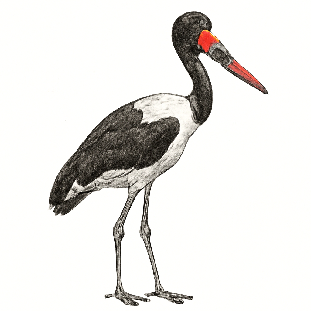 Illustration von Sattelstorch
