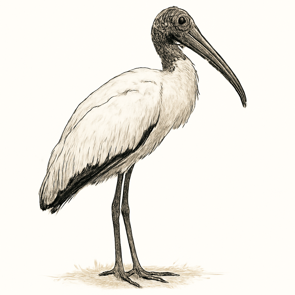 Wood Stork illustration