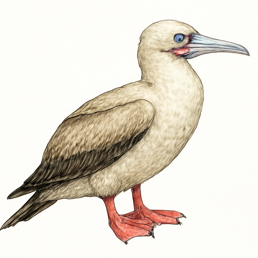 Ilustración de Piquero Patirrojo