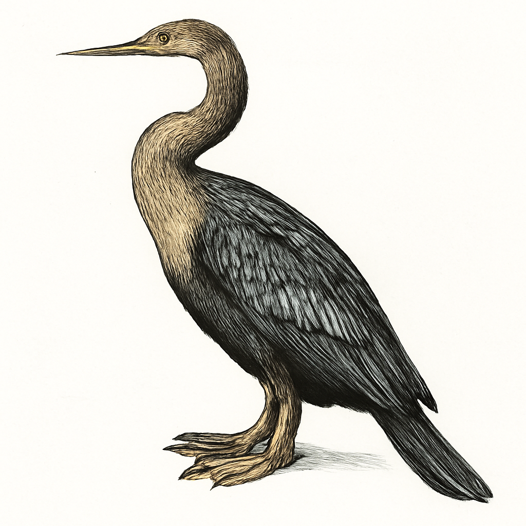Illustratie van Amerikaanse slangenhalsvogel