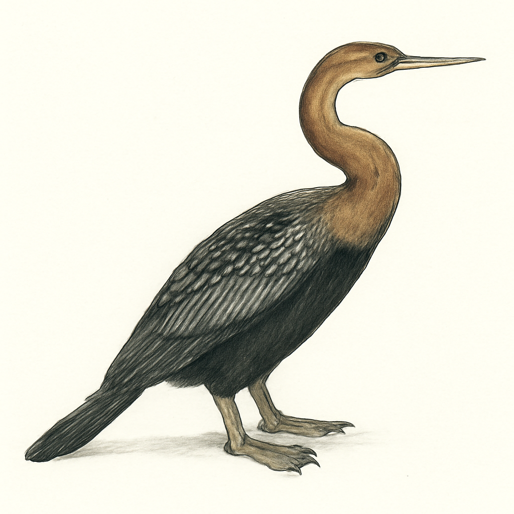 Ilustración de Anhinga Africana