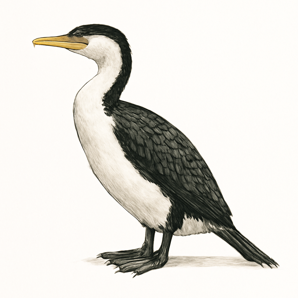 Illustrazione di Little Pied Cormorant
