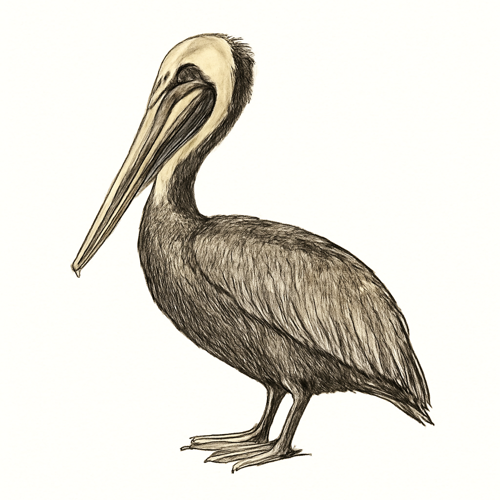 Illustration von Braunpelikan