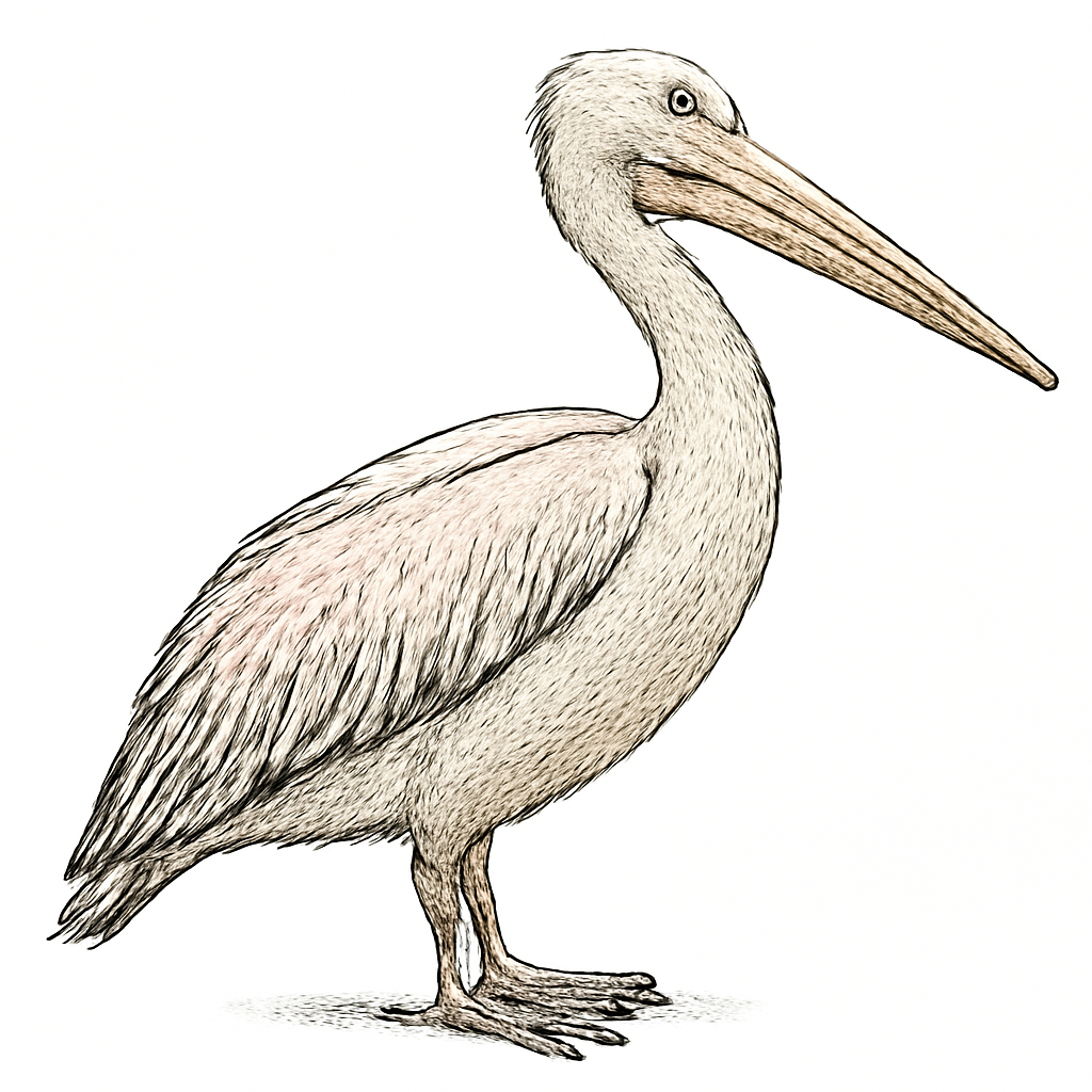 Illustration von Rötelpelikan