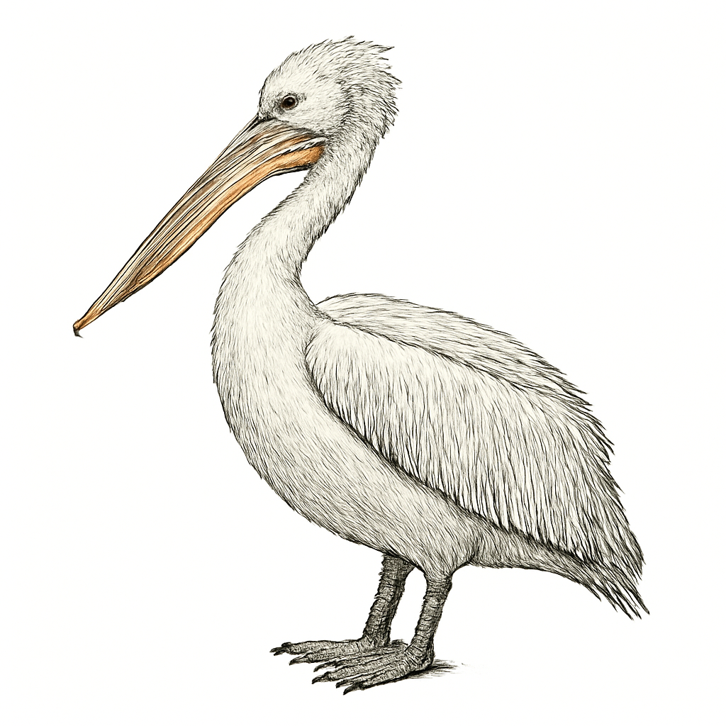 Dalmatian Pelican illustration