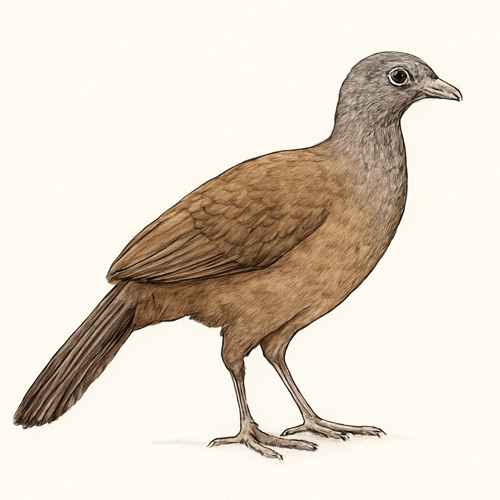 Grey-headed Chachalaca illustration