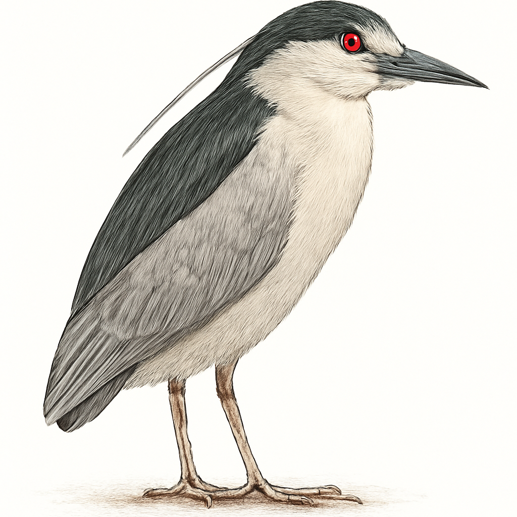 Black-crowned Night Heron illustration
