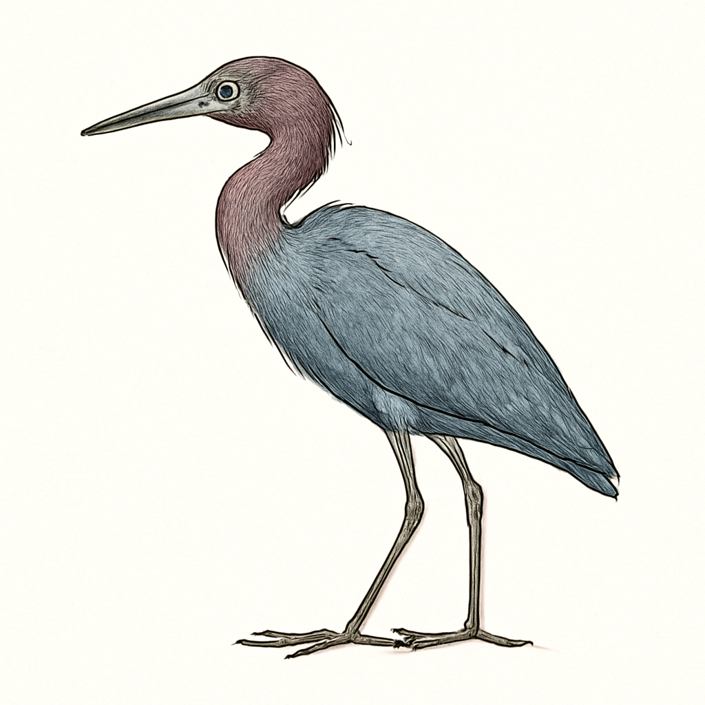 Little Blue Heron illustration