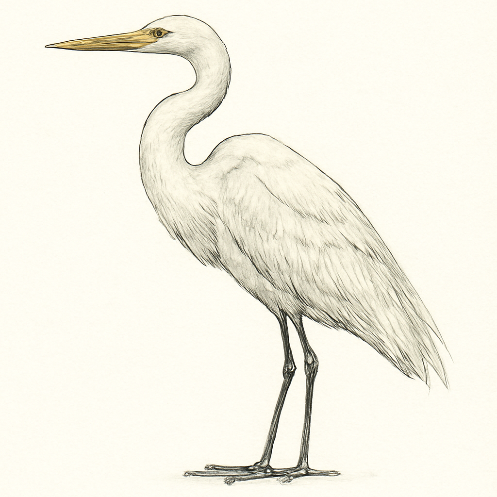 Great White Egret illustration