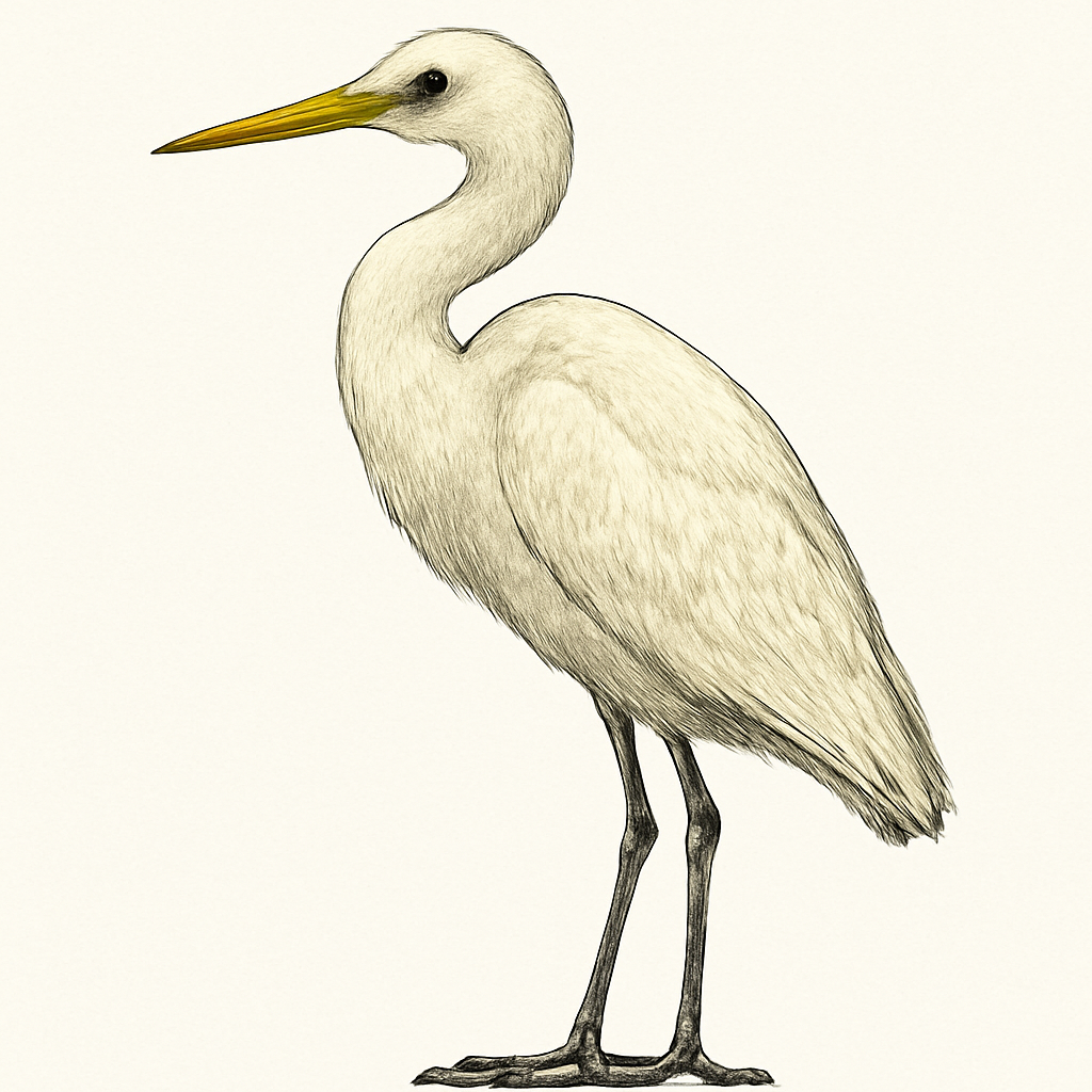 Illustration de Héron à bec jaune