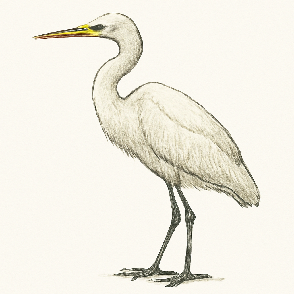 Illustration de Héron intermédiaire