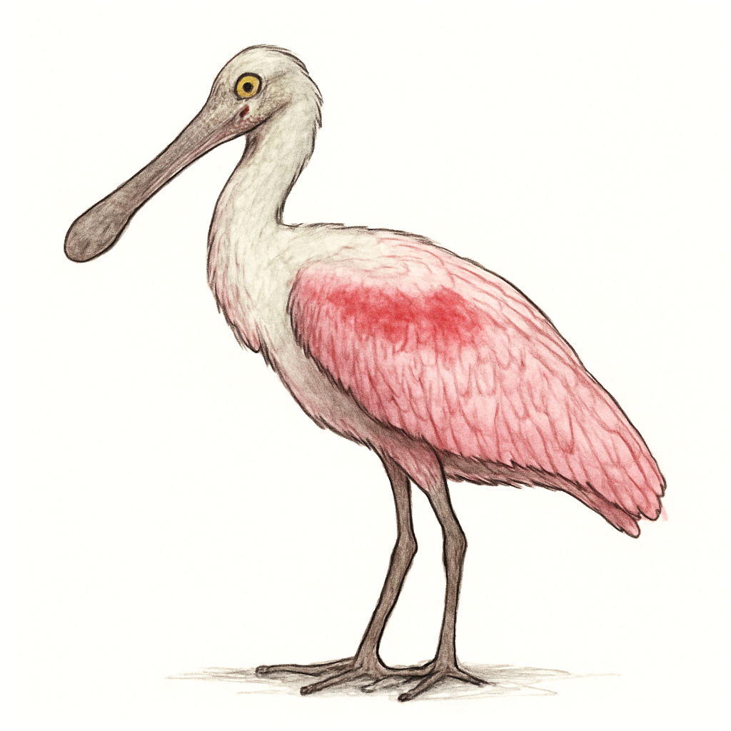 Illustration de Spatule rosée