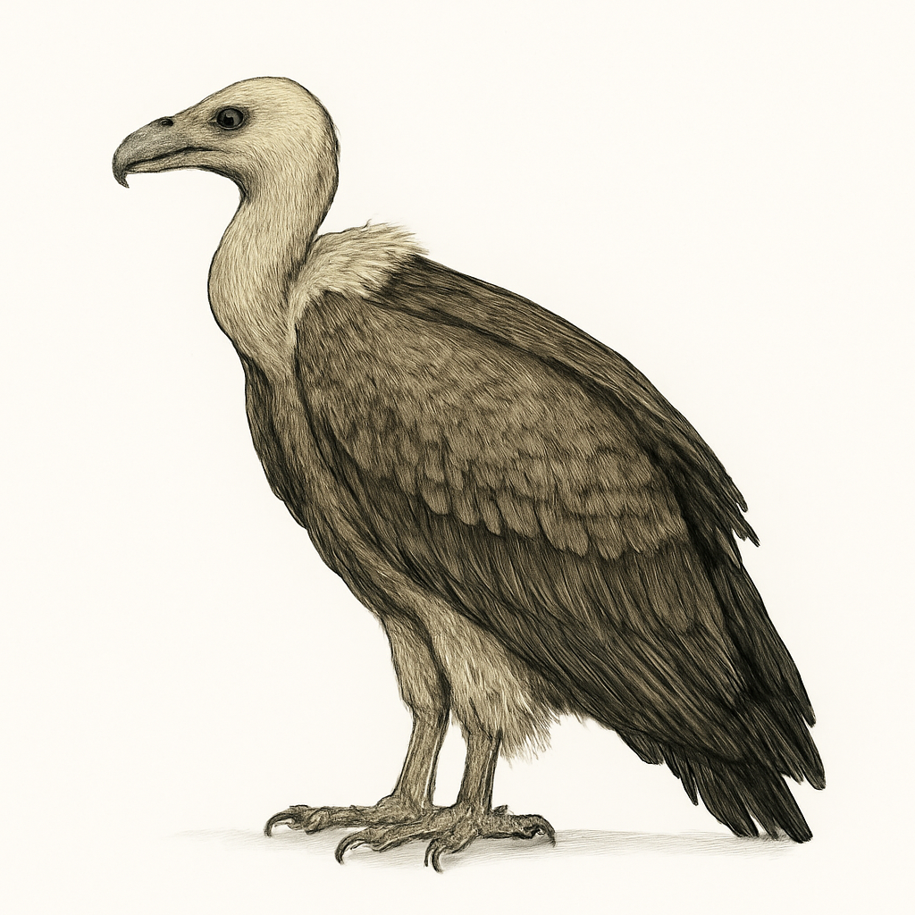 Ilustración de Buitre Dorsiblanco Asiático