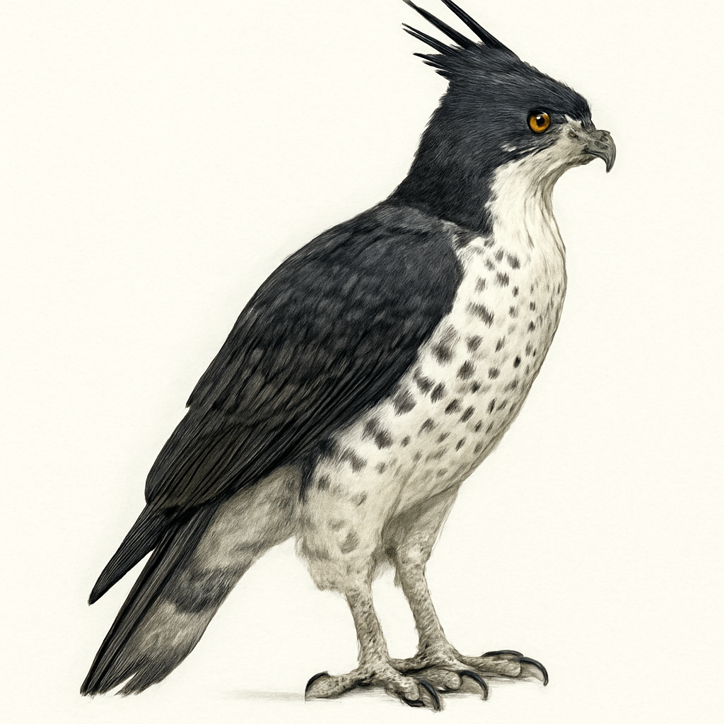 Black-and-white Hawk-Eagle illustration