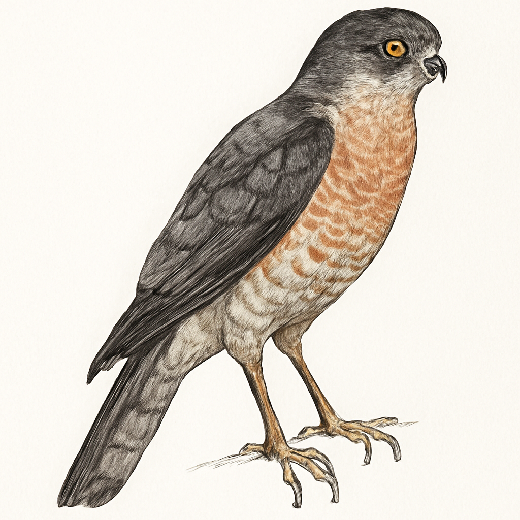 Rufous-breasted Sparrowhawk illustration