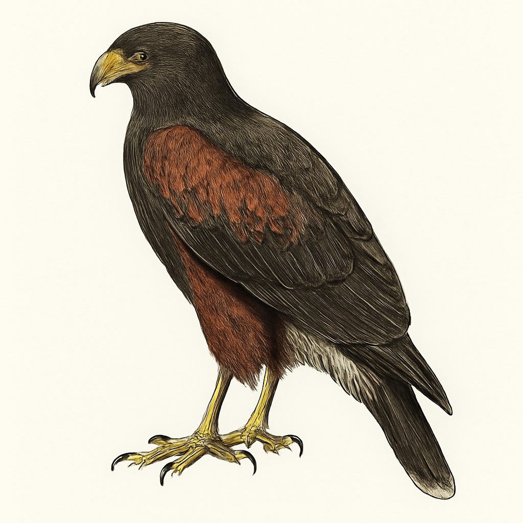 Harris's Hawk illustration