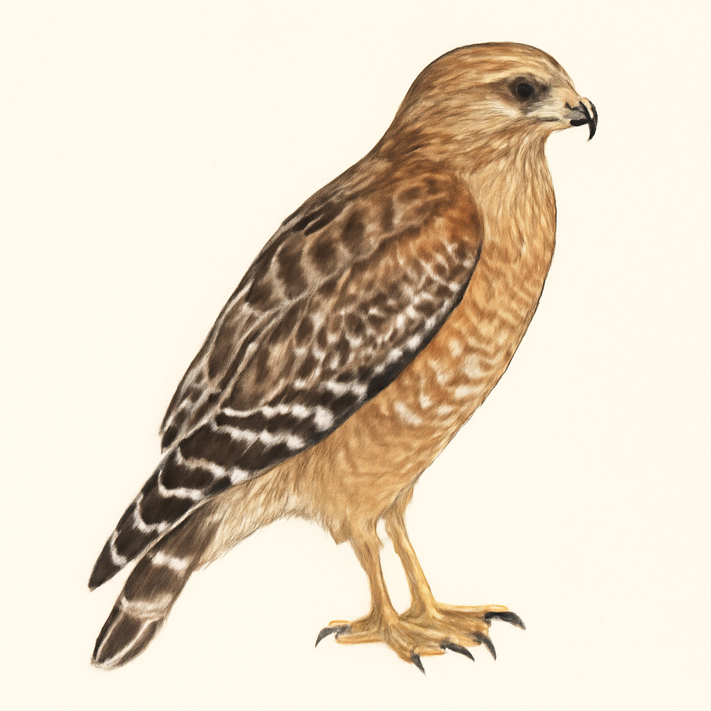Red-shouldered Hawk illustration