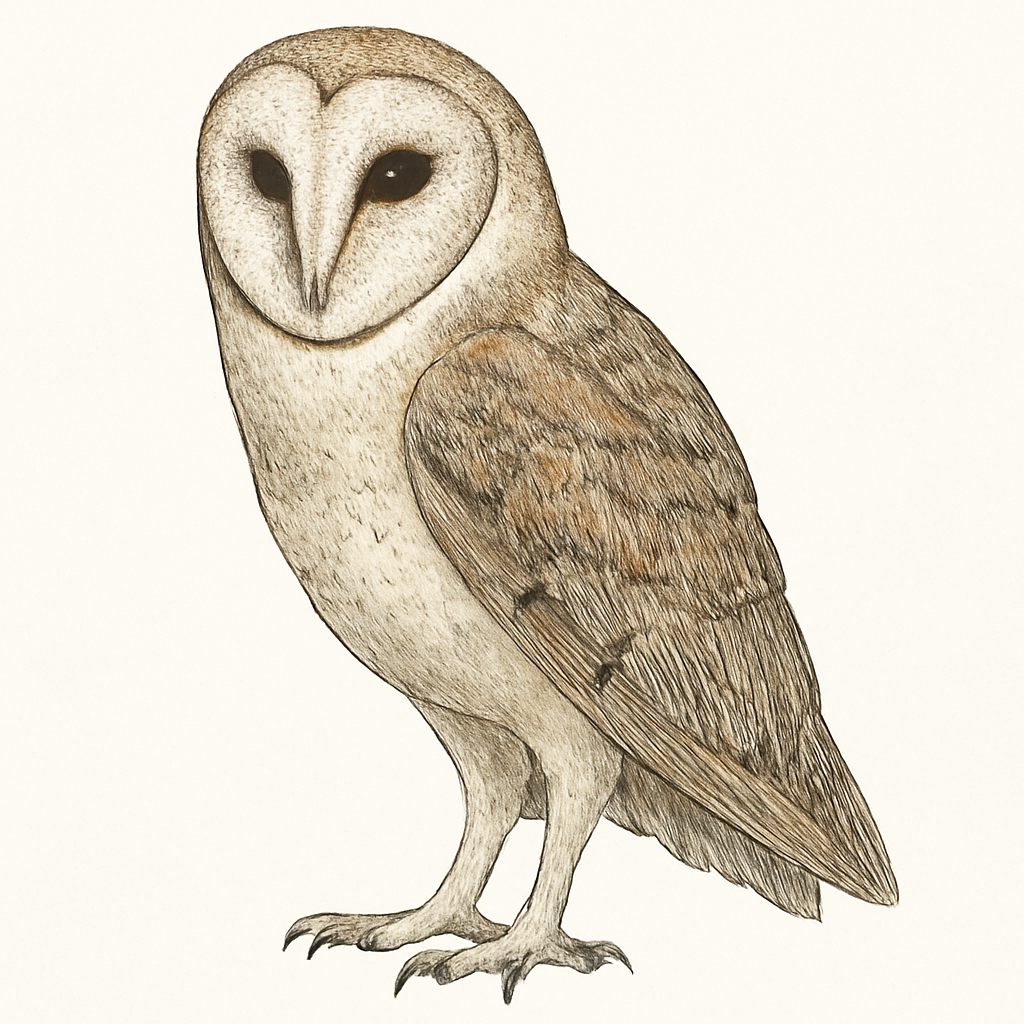 American Barn Owl illustration