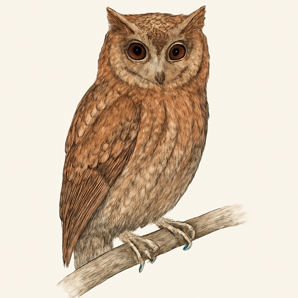 Illustratie van Rosse dwergooruil