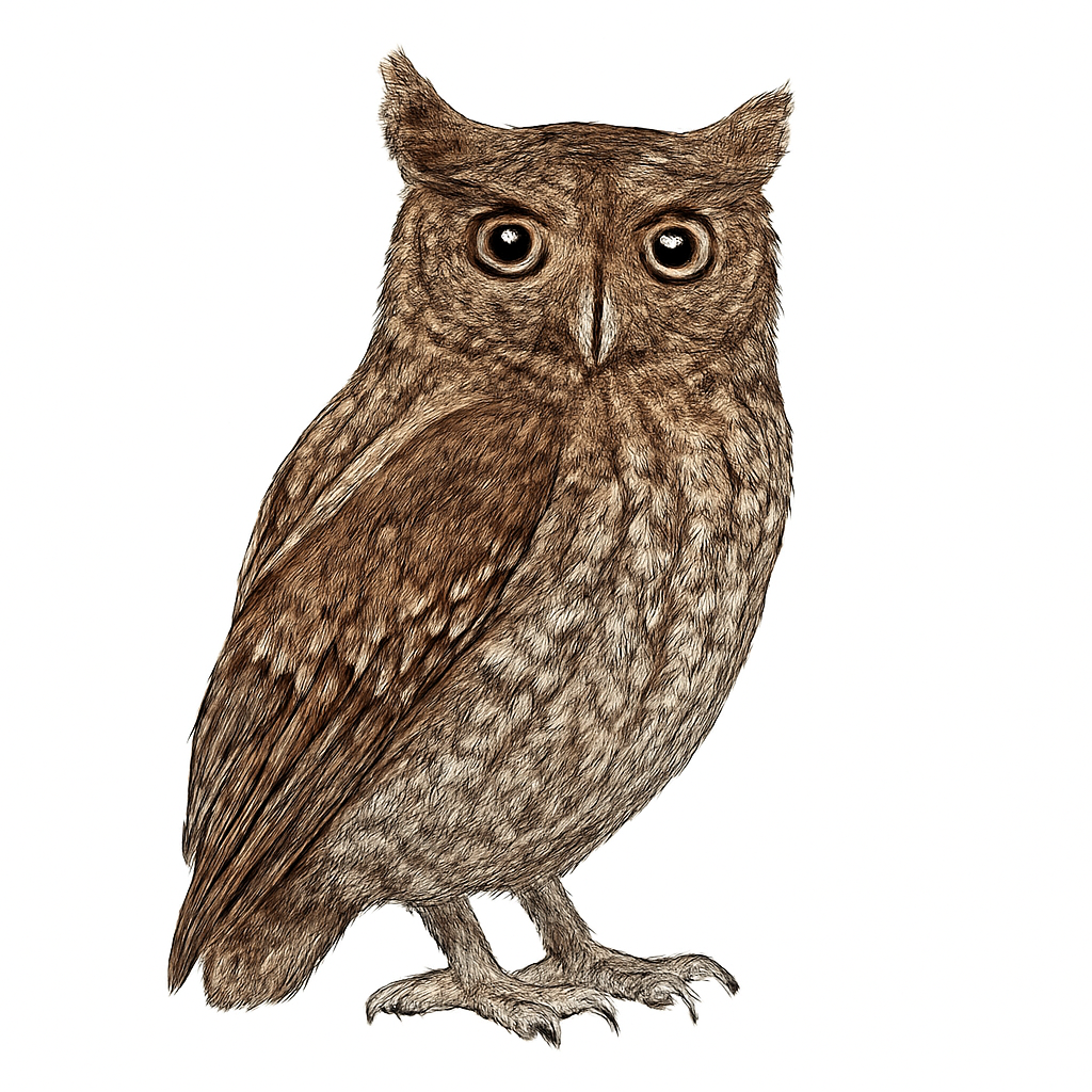Serendib Scops Owl illustration