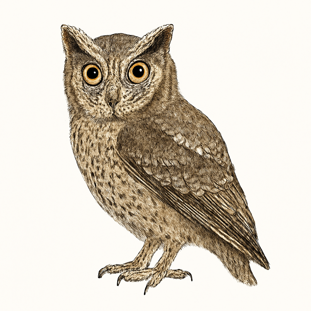 Mentawai Scops Owl illustration