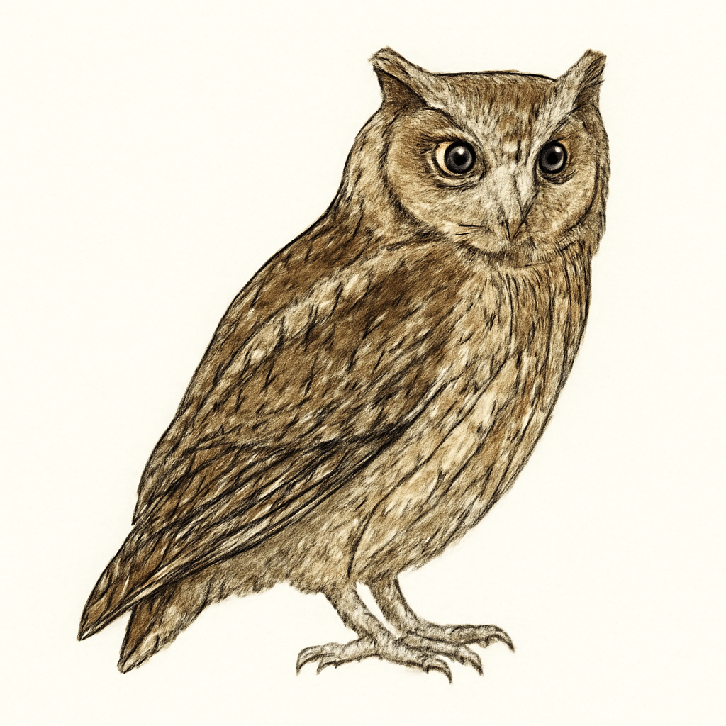 Illustration von Japan-Zwergohreule