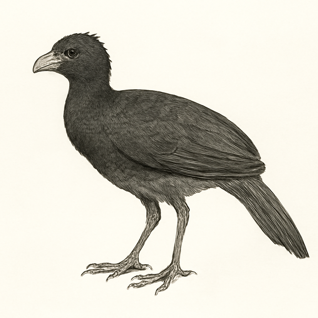 Nocturnal Curassow illustration