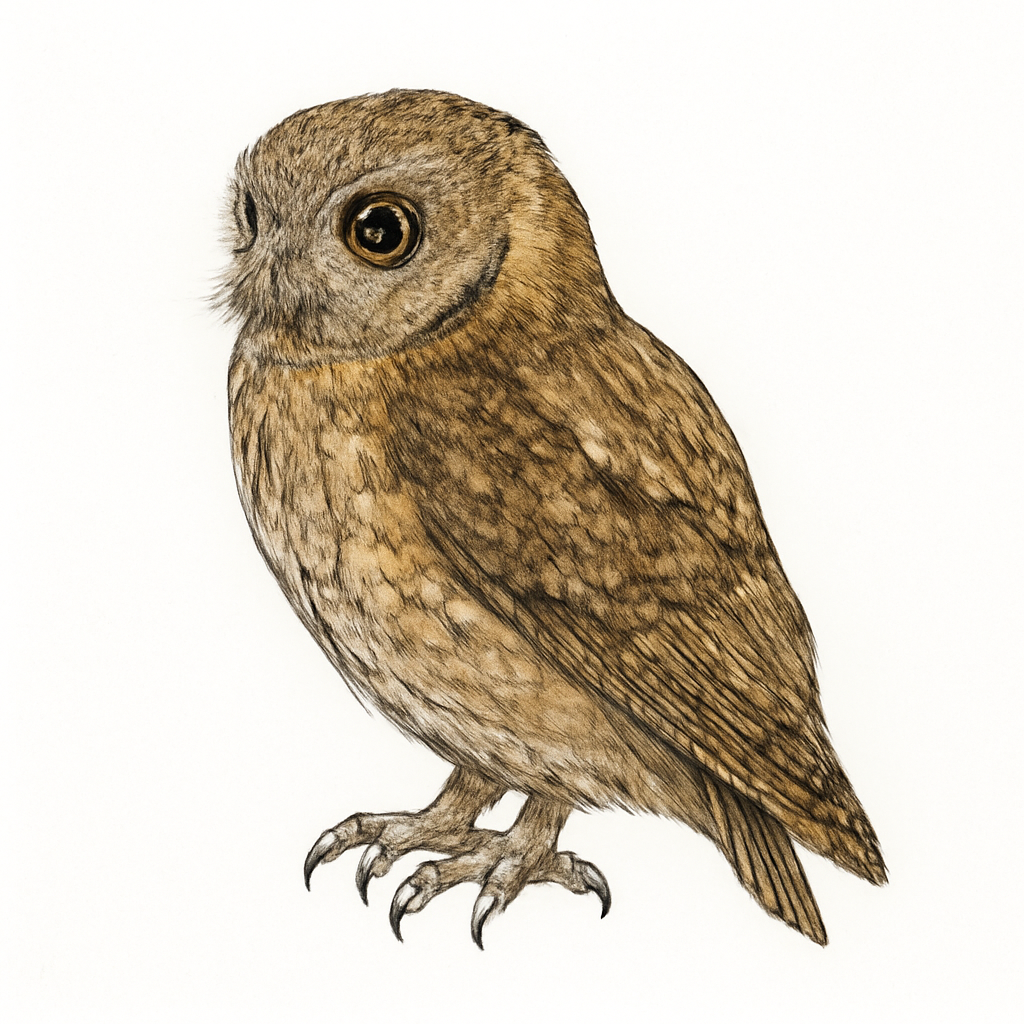 Ilustración de Autillo Flamulado