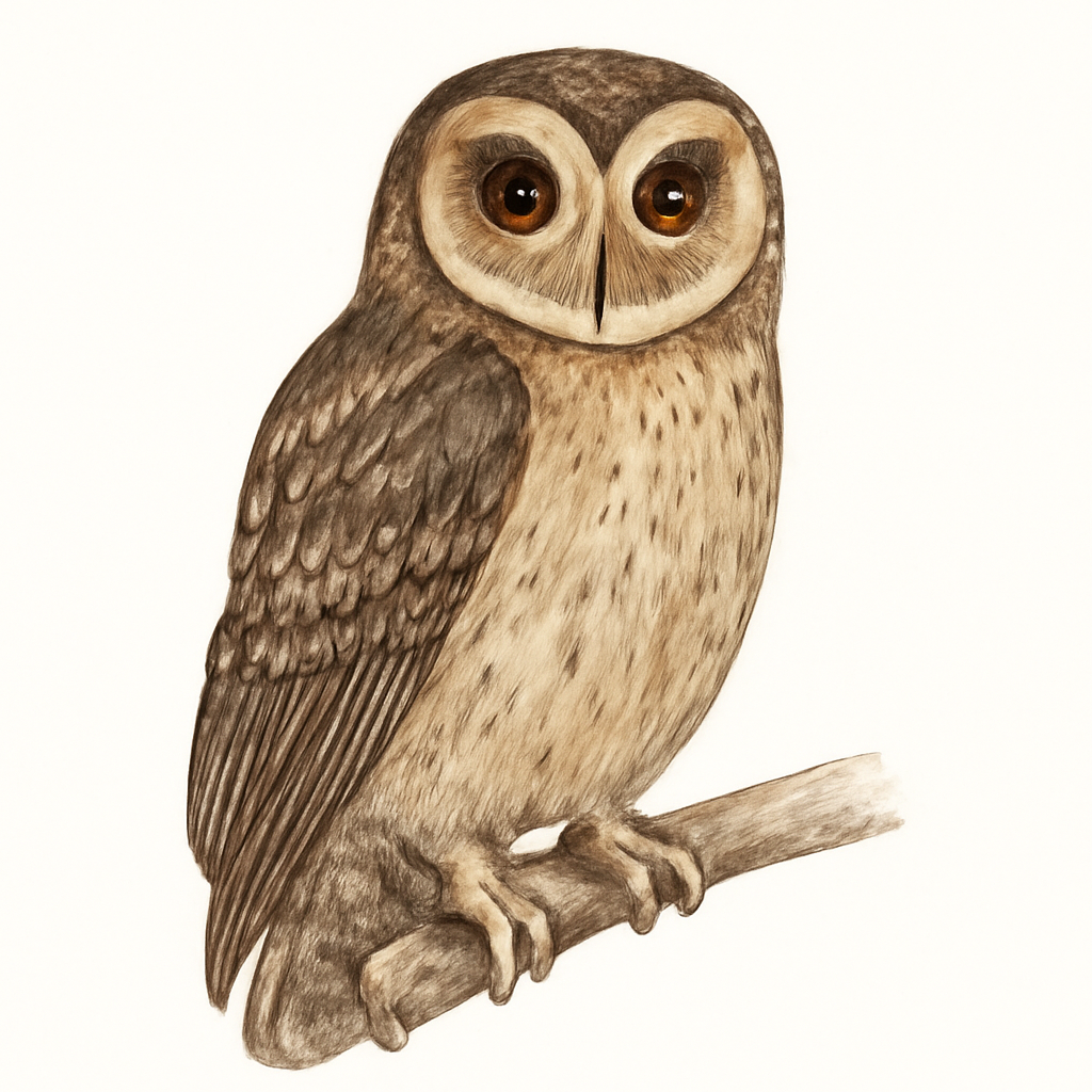 Illustrazione di Tawny-browed Owl