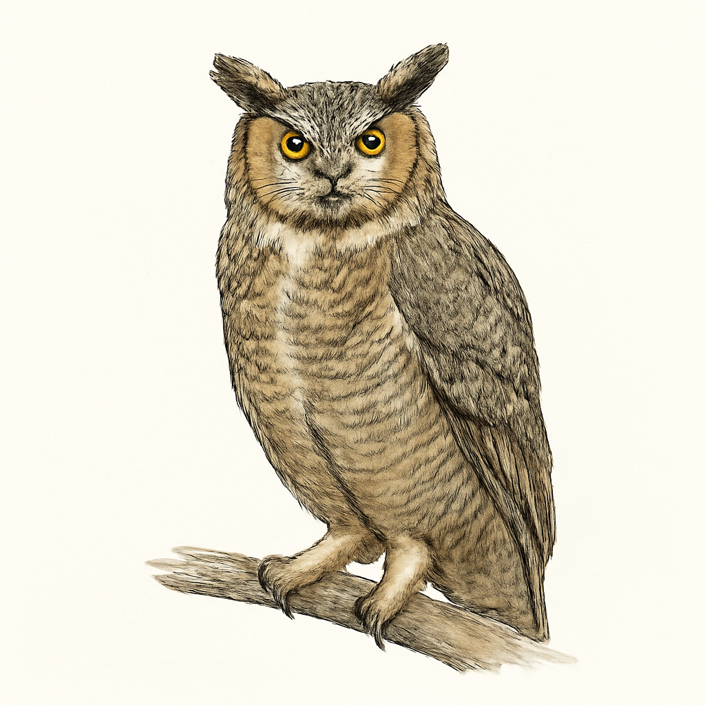 Illustrazione di Great Horned Owl