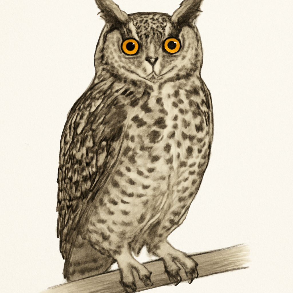 Ilustración de Búho Africano