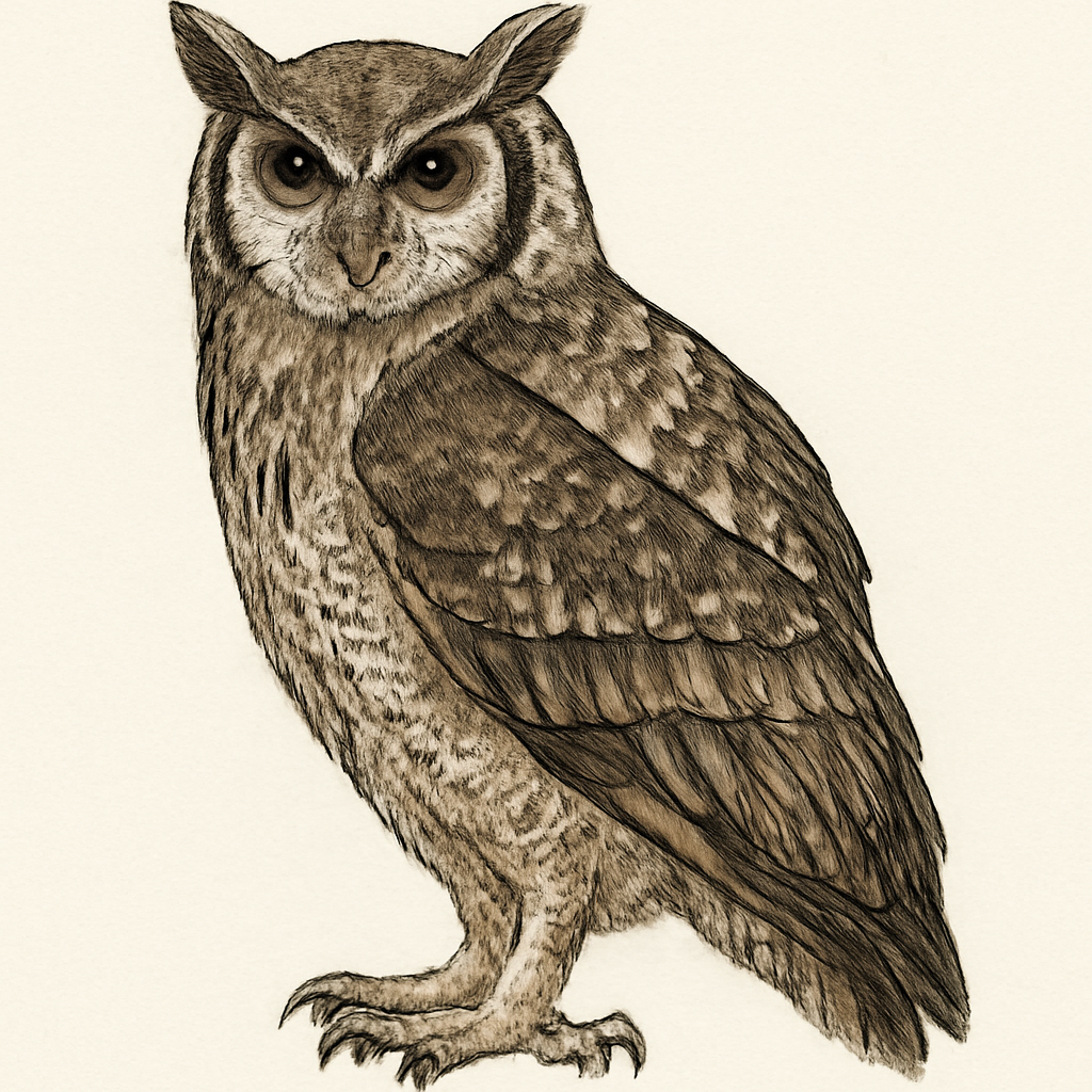 Ilustración de Búho Lechoso