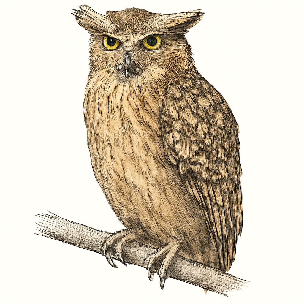 Illustrazione di Tawny Fish-Owl
