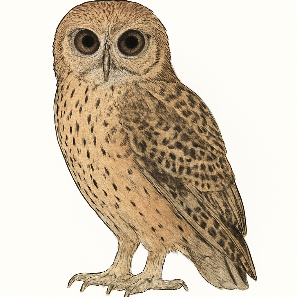Illustration von Bindenfischeule