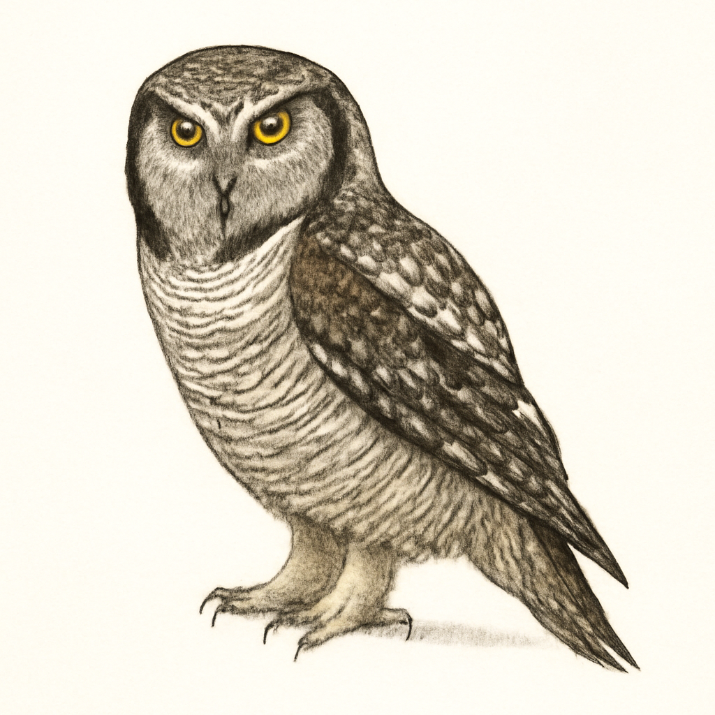 Ilustración de Lechuza Gavilana
