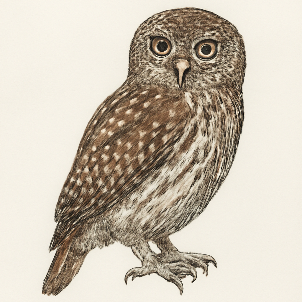Illustration von Kapzwergkauz