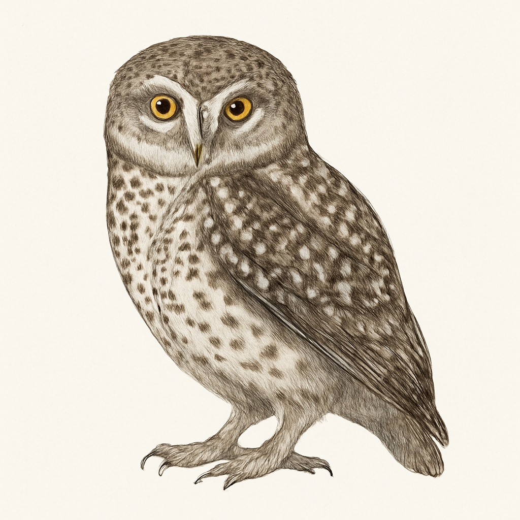 Illustration de Chevêche brame