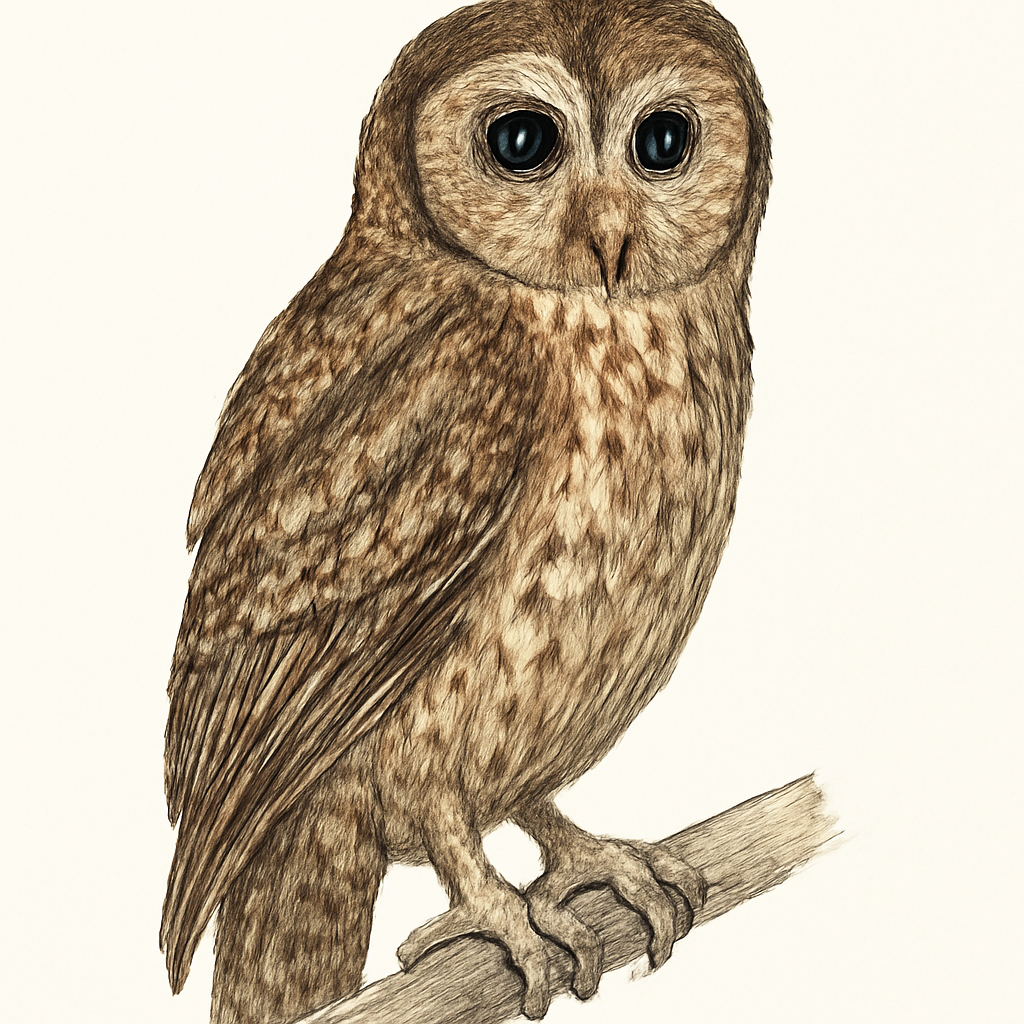 Mottled Owl illustration
