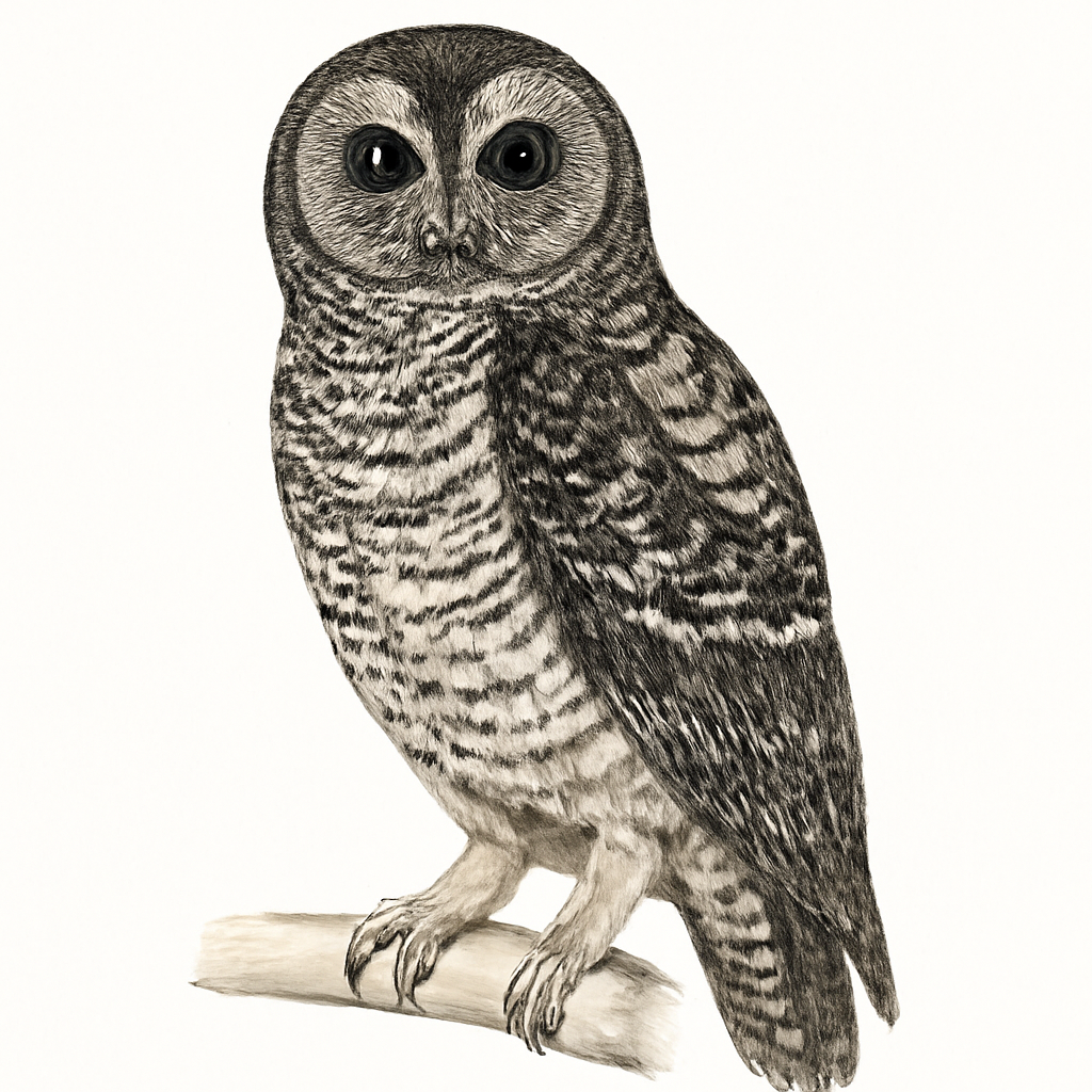 Ilustración de Cárabo Blanquinegro