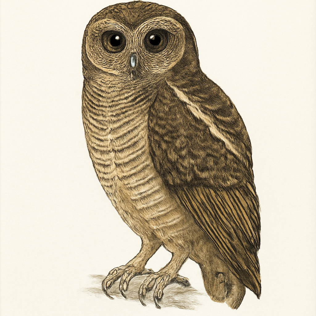 Ilustração de brown wood-owl