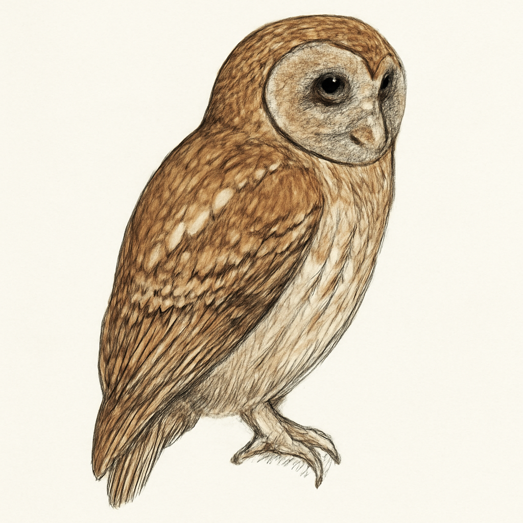 Illustrazione di Rusty-barred Owl