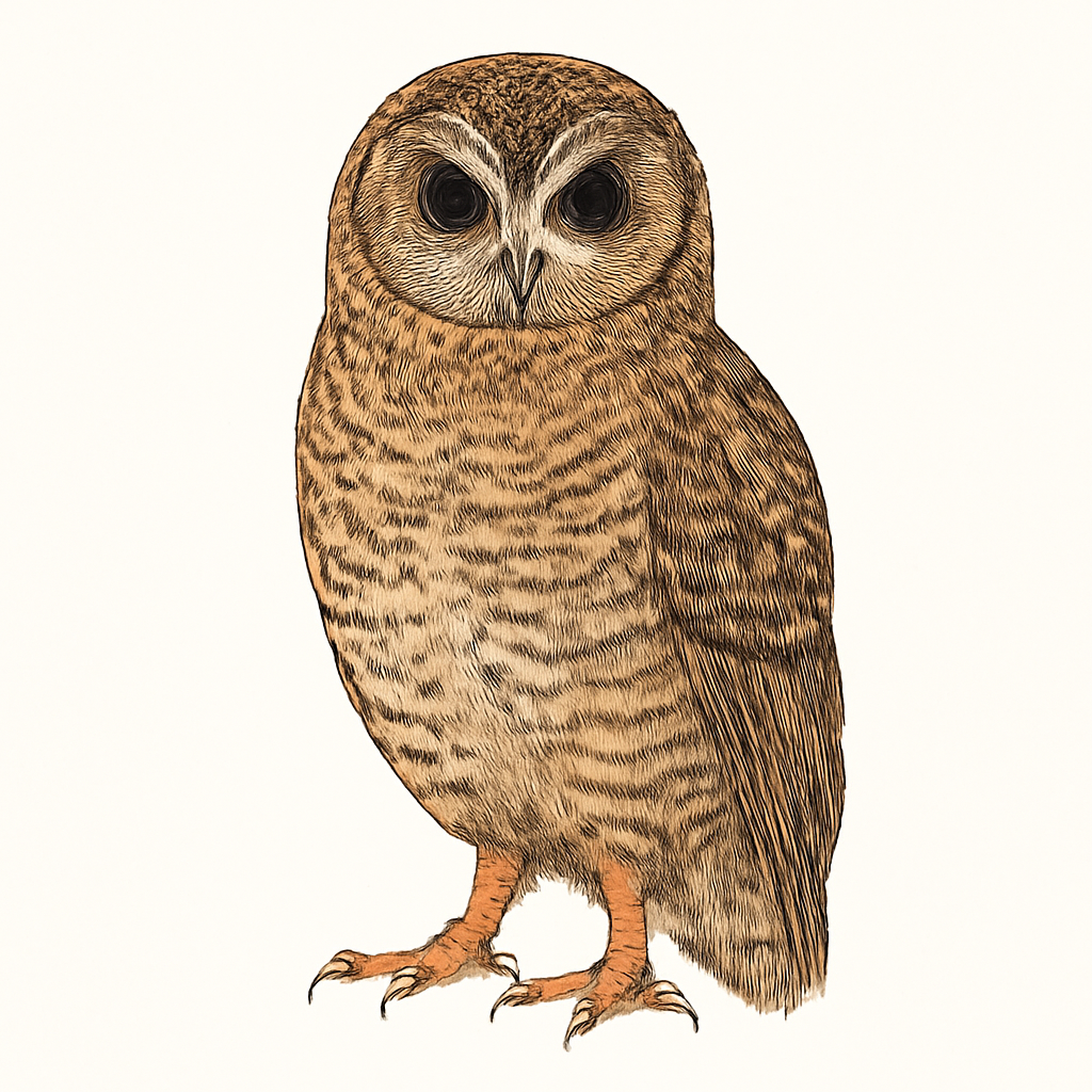 Ilustração de rufous-legged owl